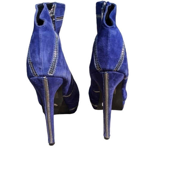 Collin Stuart Leather Zipper Platform Stilletto Heal Boots - Picture 4 of 8